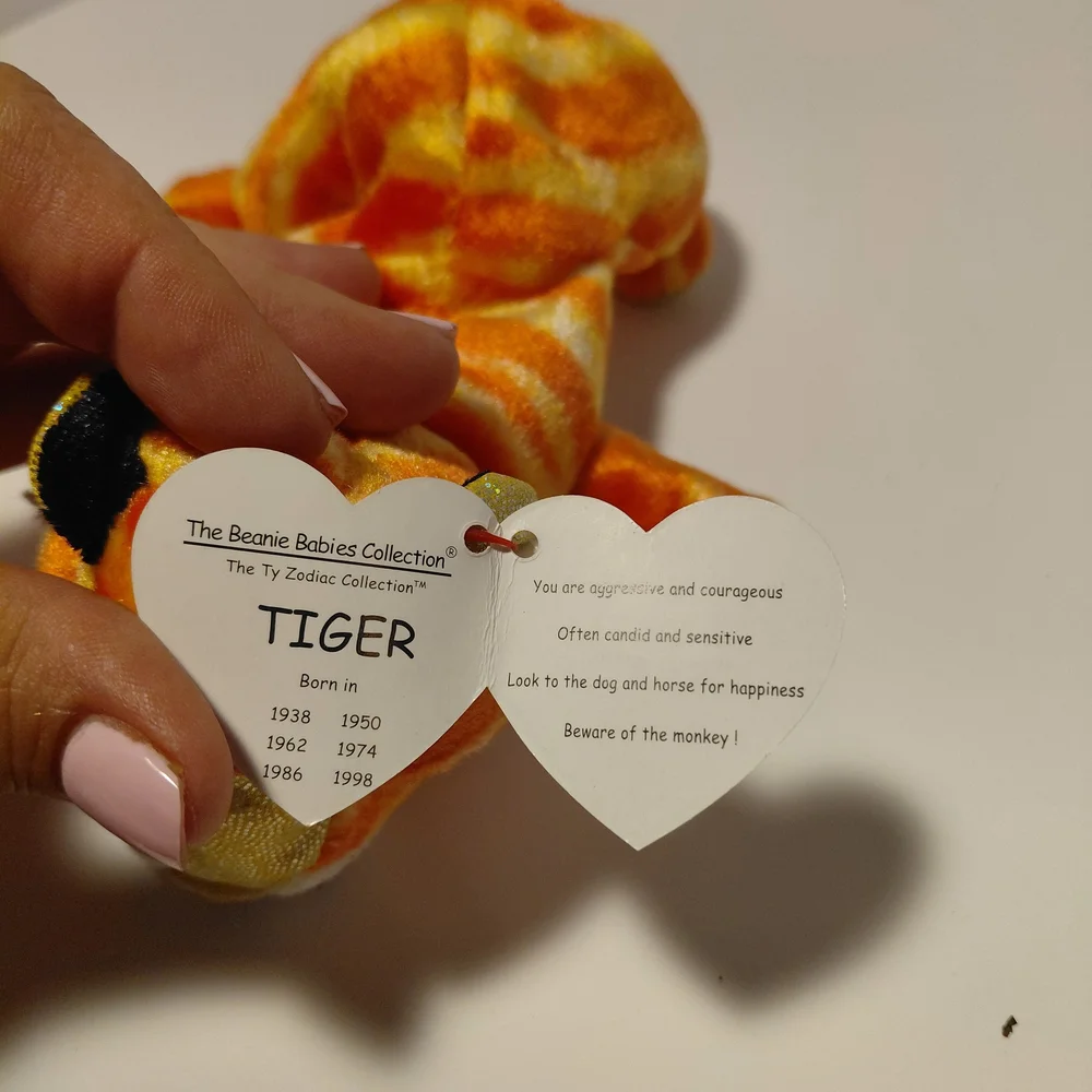 Ty Orange and Yellow Striped Stuffed Tiger